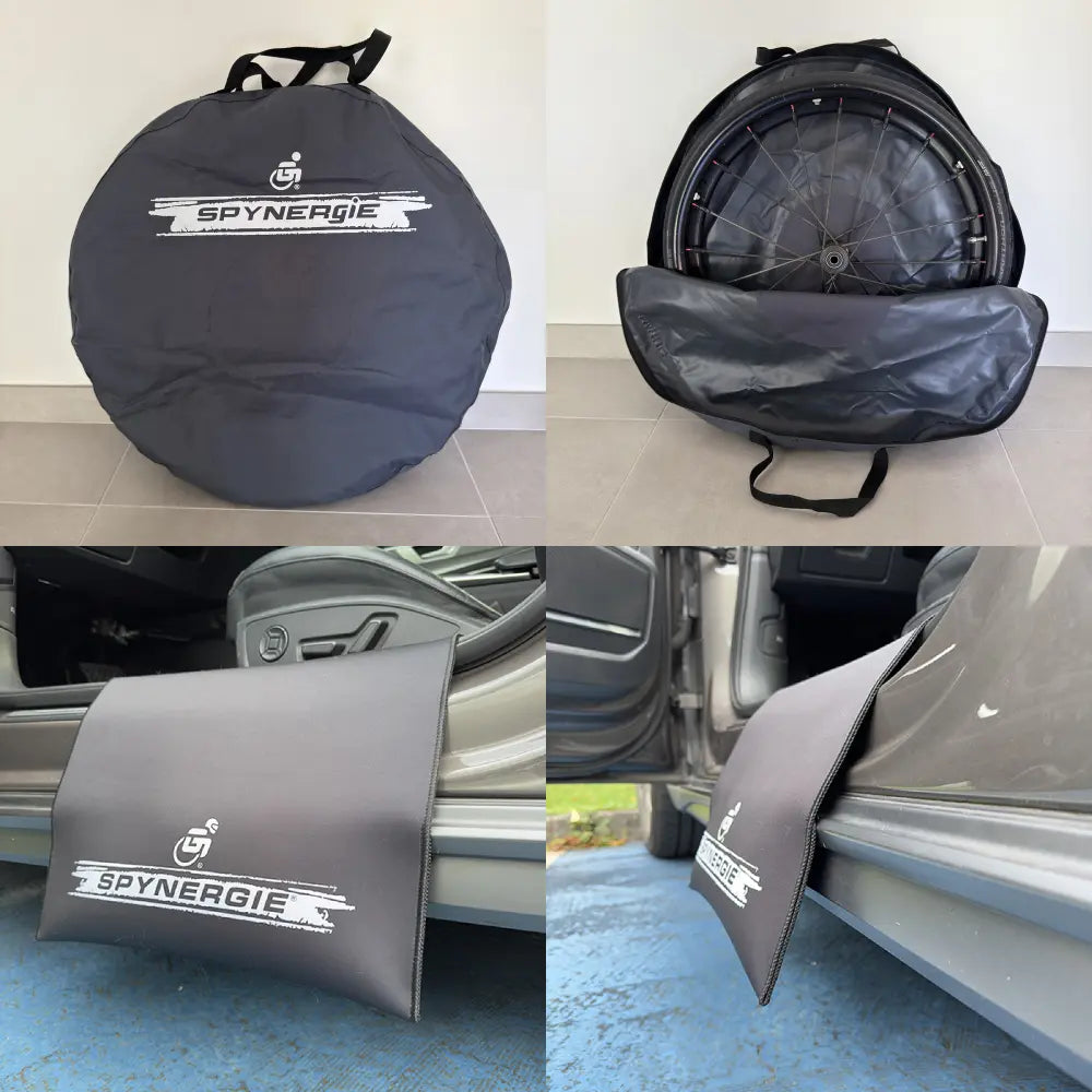sac a roue et tapis de protection, fauteuil roulant, handicap, spynergie